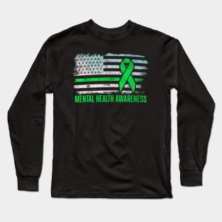 Mental health awareness usa flag Long Sleeve T-Shirt